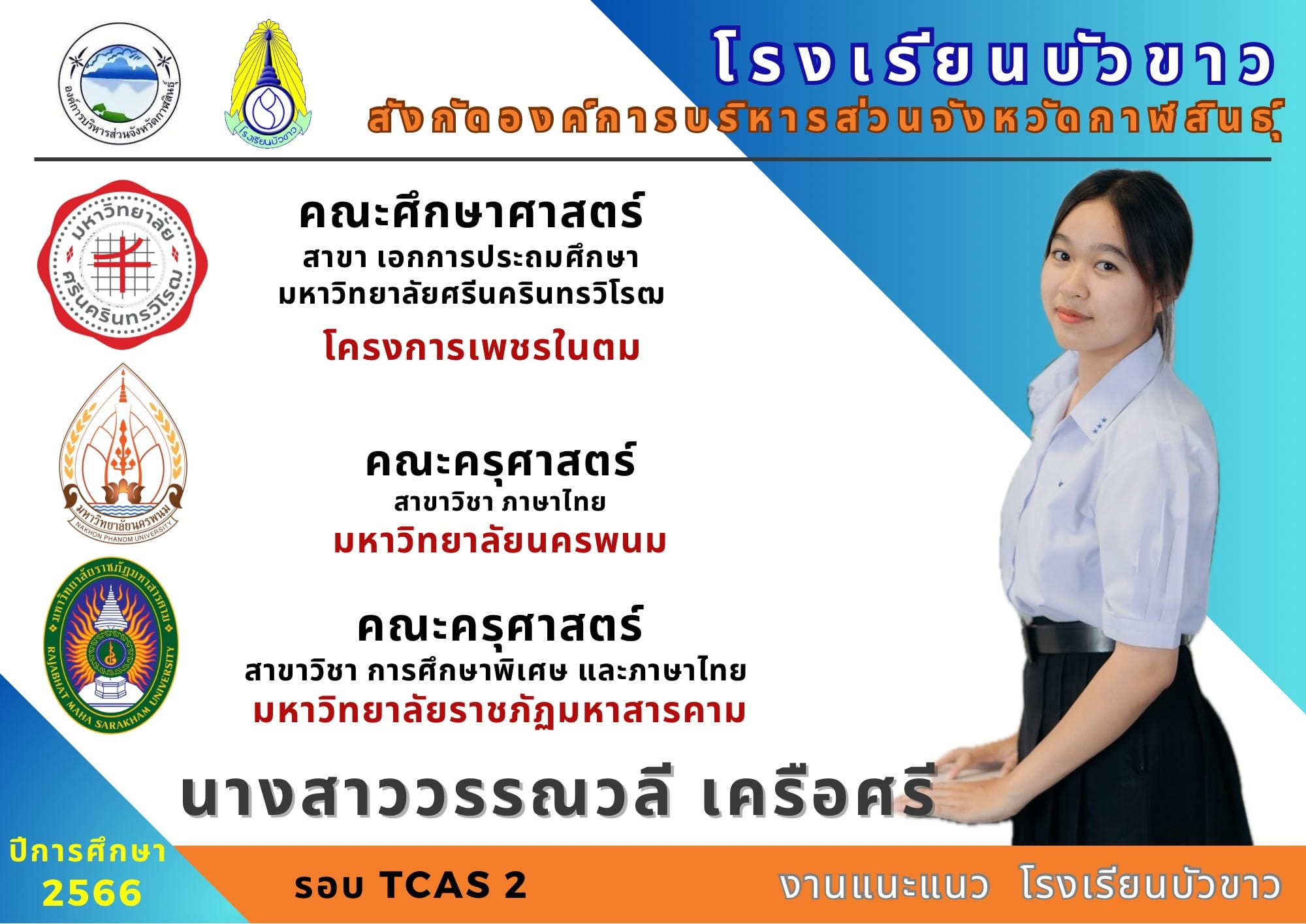 ขอแสดงความยินดีกับนักเรียนกับผลการสอบเข้ามหาวิทยาลัย